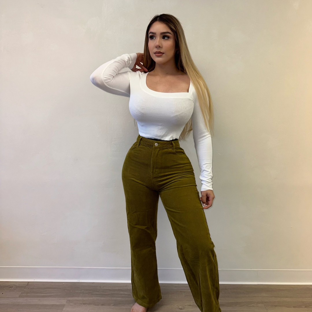 Green CORDUROY PANTS