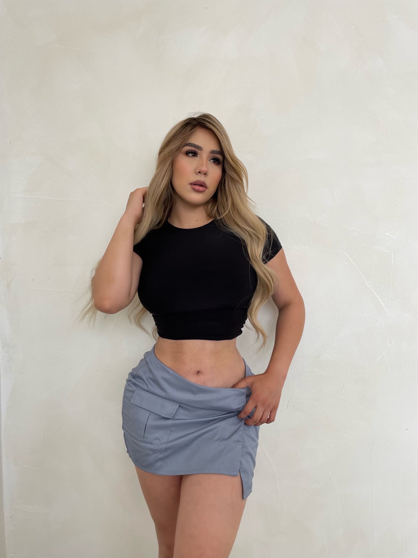 RHORY CARGO SKIRT LIGHT GREY