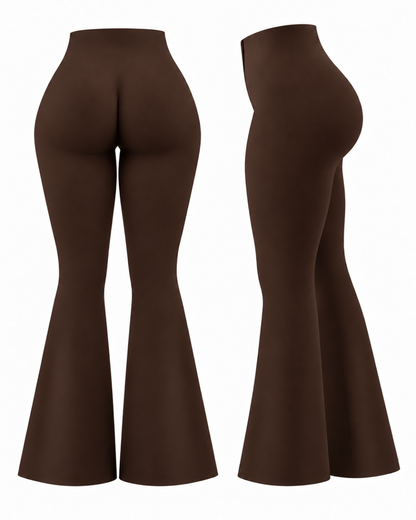 Sculpt & Lift Flare Pants - Dark Brown (PRE-ORDER)