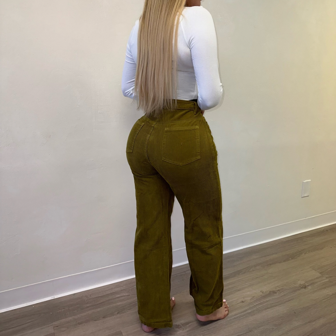 Green CORDUROY PANTS