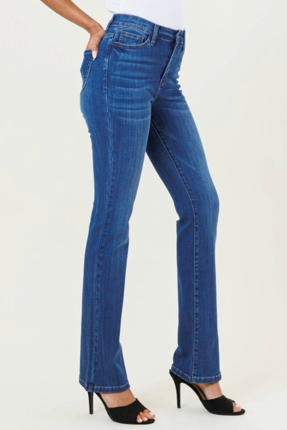 Perfect Fit High Rise Straight Jeans (Dark)